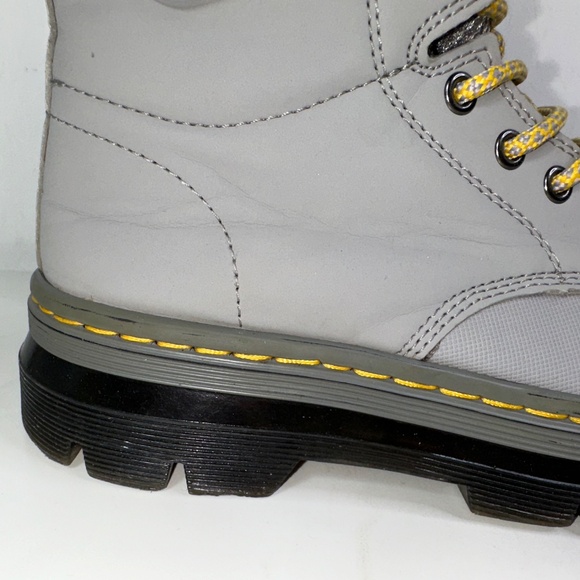 Dr Martens Quinton Mid Grey Moto Combat Military Style Boots Mens 4 Women's 5 - Picture 3 of 15